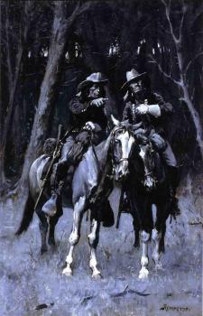 費雷德裡尅 雷明頓 Cheyenne Scouts Patrolling the Big Timber of the North Canadian Oklahoma